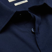 Formal Poplin Long Sleeve Shirt in Navy Blue
