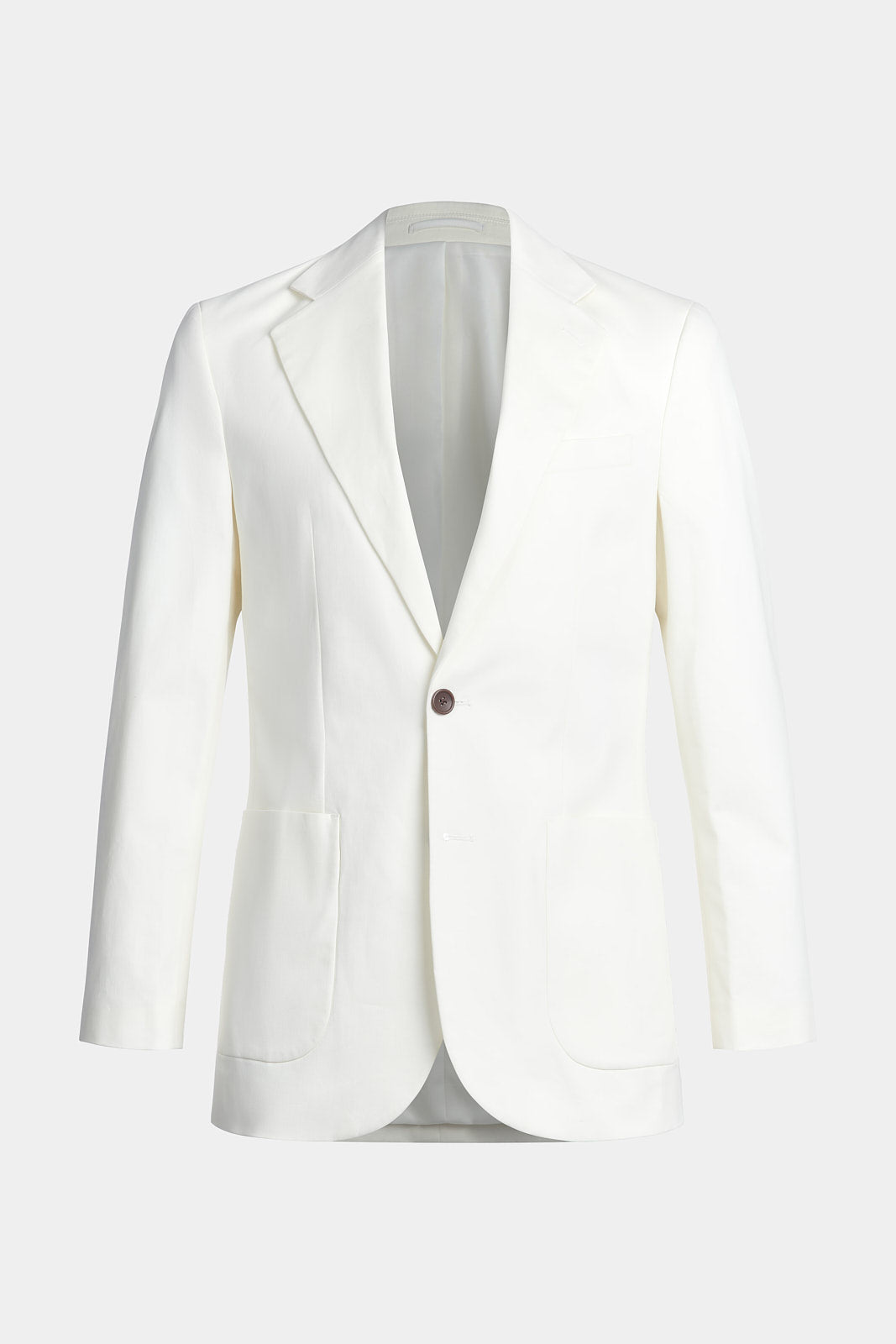 Contemporary Notched Lapel Suit Jacket in Egret