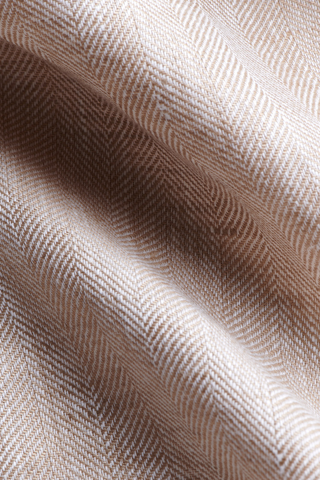 Contemporary Linen Herringbone Double Breasted Blazer in Egret