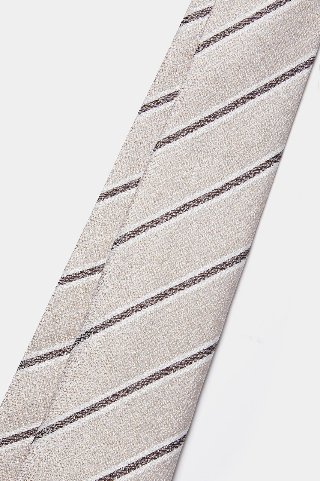 100% Silk Two Tone Stripe Tie in Warm Sand