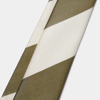 Silk Striped Tie in Winter Moss