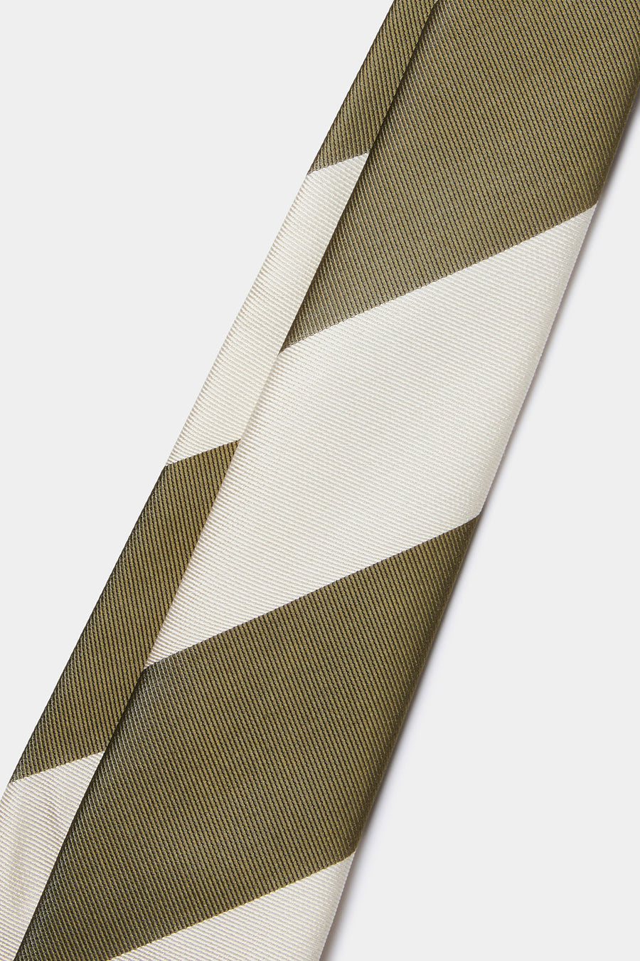 Silk Striped Tie in Winter Moss