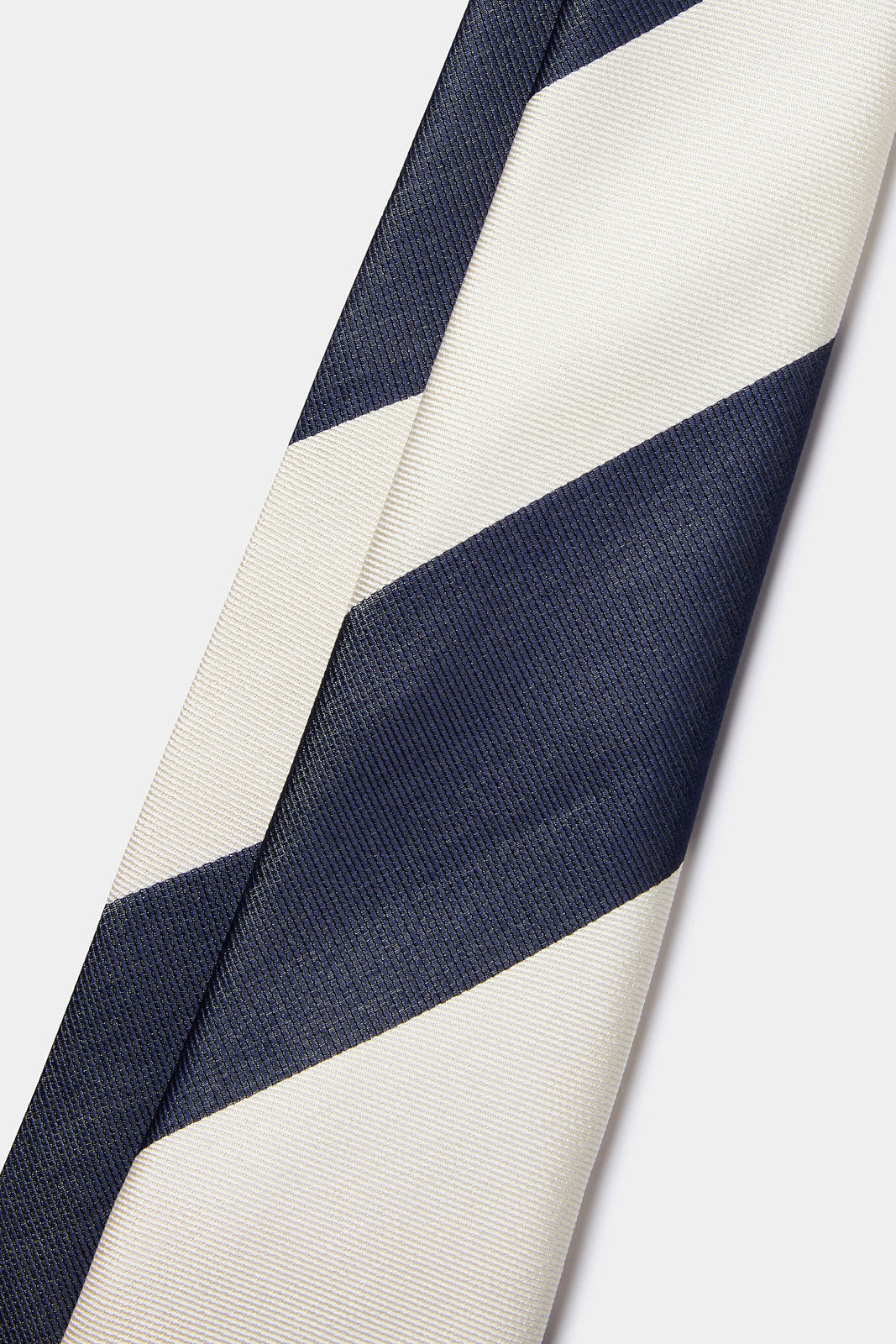 Silk Striped Tie in Midnight Blue