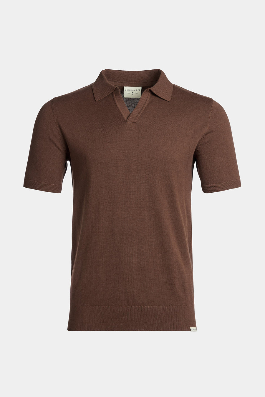 Short Sleeve Knitted Polo in Carafe